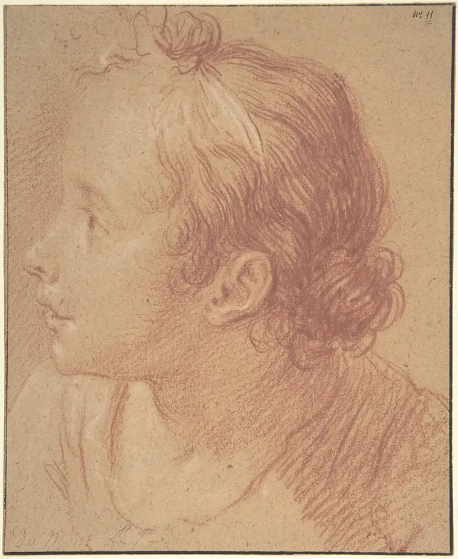 Head of a Young Girl Wall Art by Jacques Dumont, called le Romain - High-Resolution Digital Print