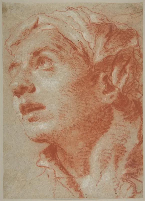 Head of a Young Man in Three-Quarter View Wall Art by Giovanni Battista Tiepolo - High-Resolution Digital Print