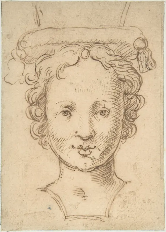Head of a Young Woman, a Probable Finial for Fountain or other Type of Waterwork Wall Art by Anonymous, Italian, Sienese or Marchigian, 16th century - High-Resolution Digital Print