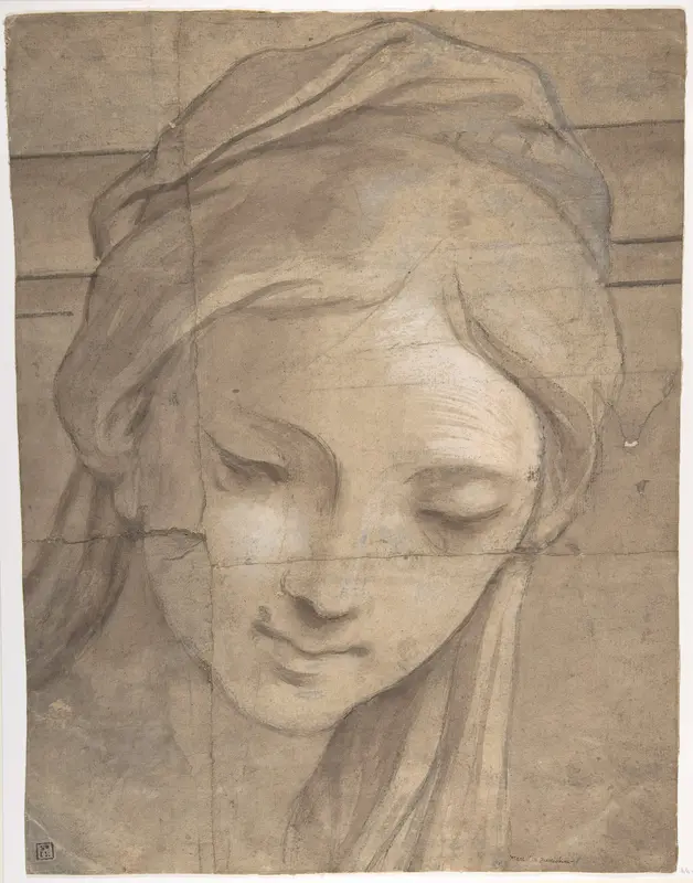 Head of a Young Woman in Three-Quarter View Facing Left Wall Art by Carlo Cignani - High-Resolution Digital Print