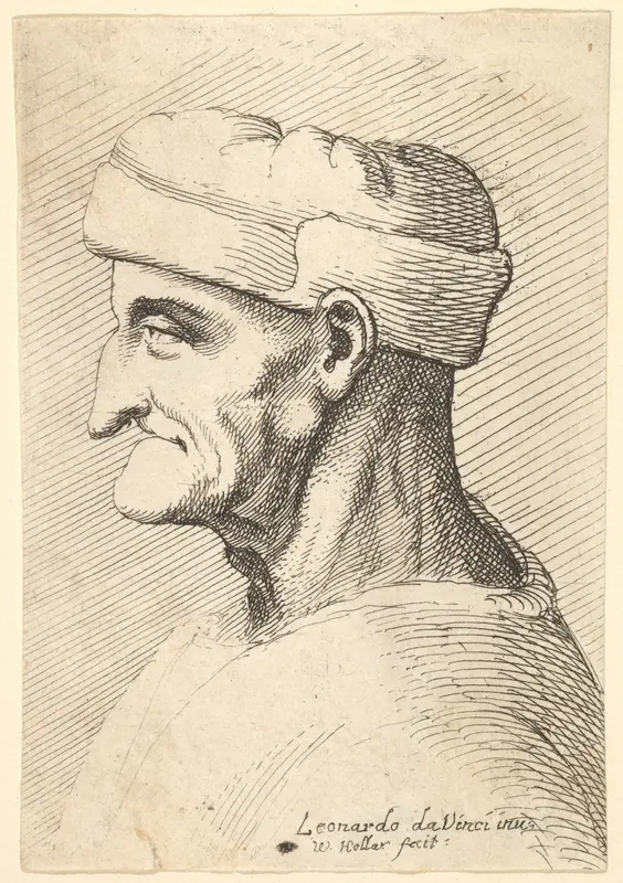 Head of an old man wearing cap in profile to left Wall Art by Wenceslaus Hollar - High-Resolution Digital Print
