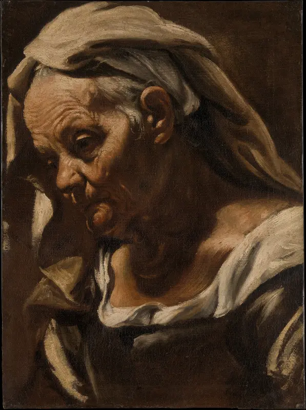 Head of an Old Woman Wall Art by Orazio Borgianni - High-Resolution Digital Print