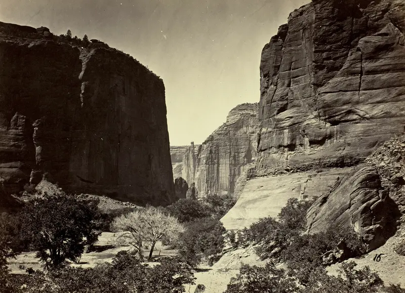 Head of Cañon de Chelle, Looking Down. Walls about 1200 feet in height Wall Art by Timothy O'Sullivan - High-Resolution Digital Print