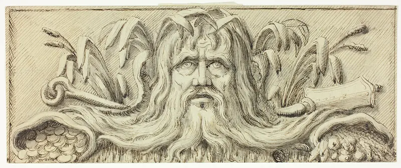 Head of Neptune Wall Art by James Barry - High-Resolution Digital Print