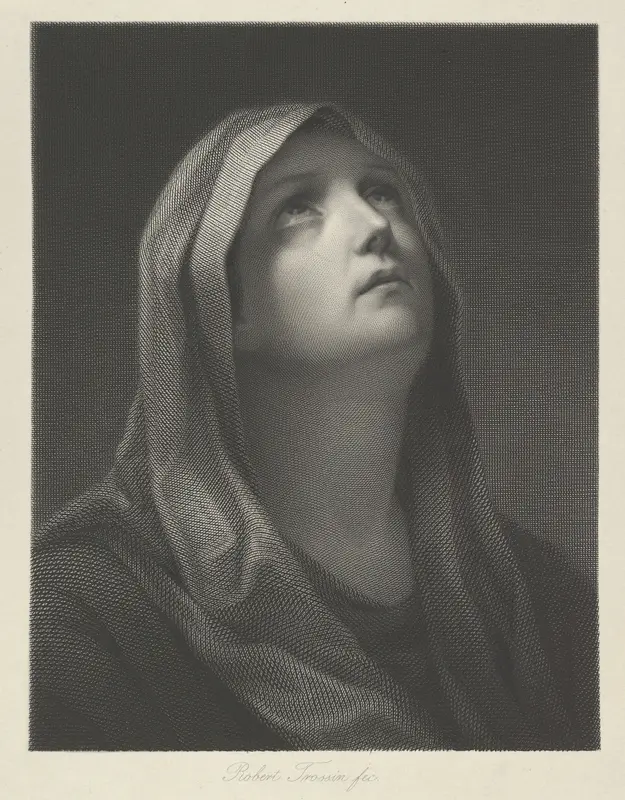 Head of the Virgin looking up to the right, after Reni Wall Art by Robert Trossin - High-Resolution Digital Print