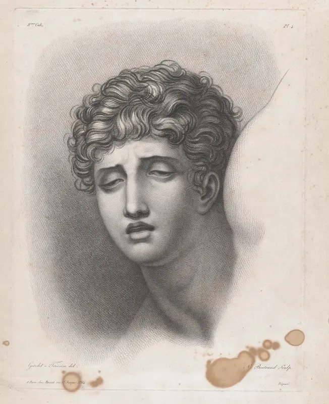 Head of Young Man Wall Art by Anne Louis Girodet-Trioson - High-Resolution Digital Print