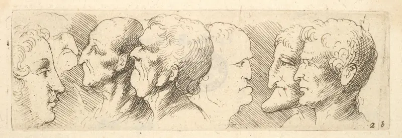 Head studies Wall Art by Wenceslaus Hollar - High-Resolution Digital Print