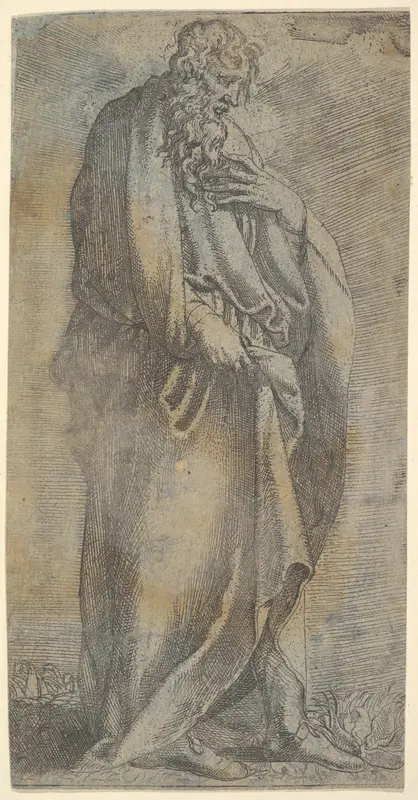 Heavily draped male Figure Wall Art by Anonymous, Italian, 16th century - High-Resolution Digital Print