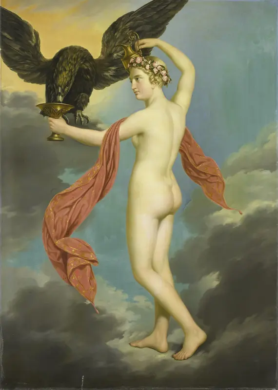 Hebe met Jupiter in de gedaante van een adelaar Wall Art by Gustav-Adolphe Diez - High-Resolution Digital Print