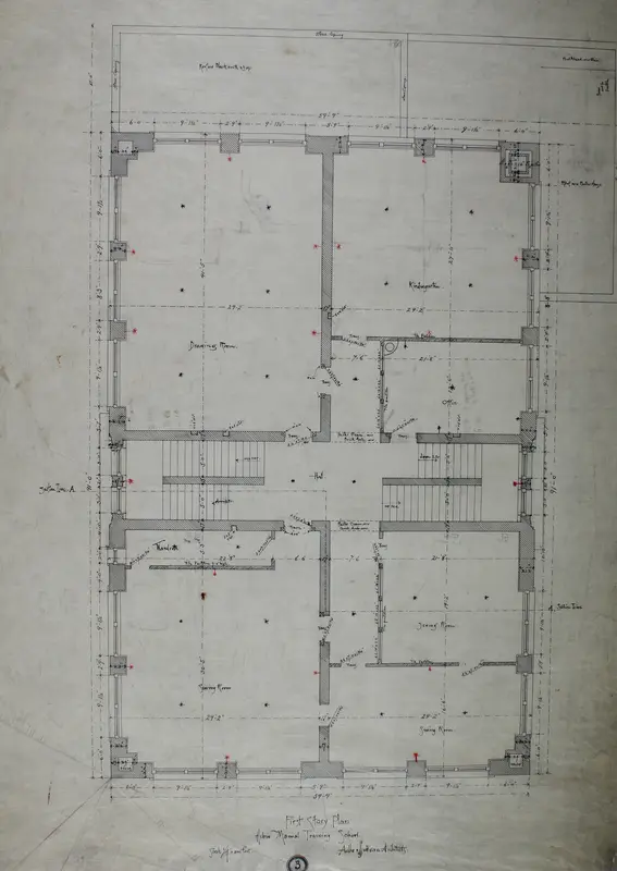 Hebrew Manual Training School, Chicago, Illinois, First Story Plan Wall Art by Adler & Sullivan, Architects - High-Resolution Digital Print