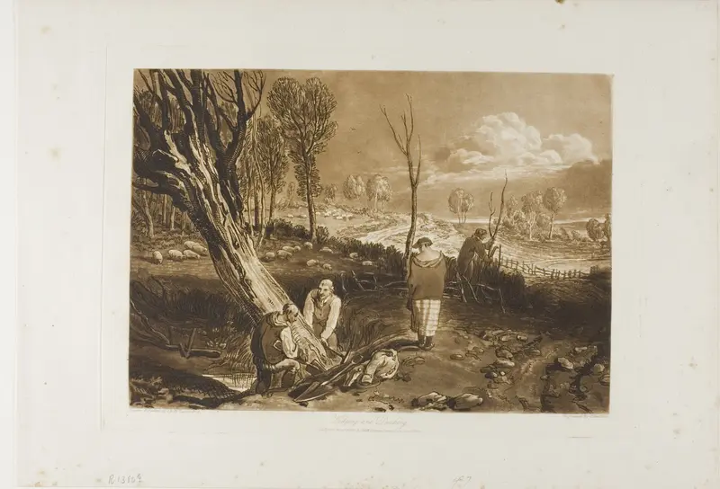 Hedging and Ditching, plate 47 from Liber Studiorum Wall Art by Joseph Mallord William Turner - High-Resolution Digital Print