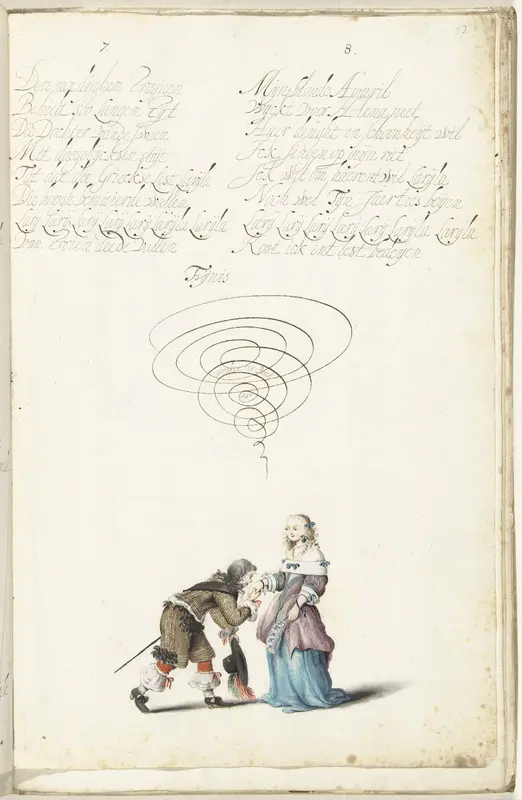 Heer die de hand van een dame kust Wall Art by Gesina ter Borch - High-Resolution Digital Print
