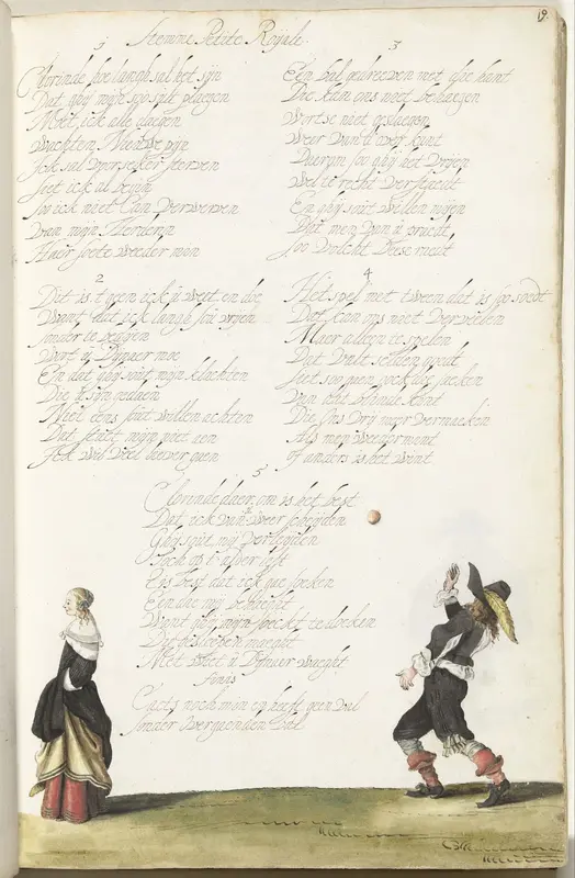 Heer die een bal gooit en een dame Wall Art by Gesina ter Borch - High-Resolution Digital Print