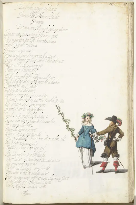 Heer en herderin in gesprek Wall Art by Gesina ter Borch - High-Resolution Digital Print