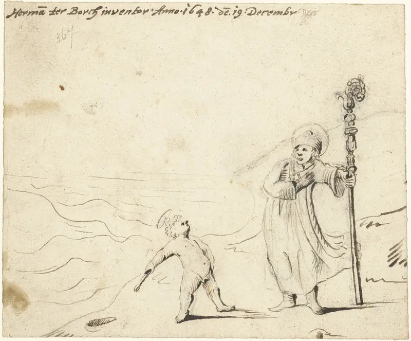 Heilige Augustinus en het kind aan zee Wall Art by Unknown - High-Resolution Digital Print
