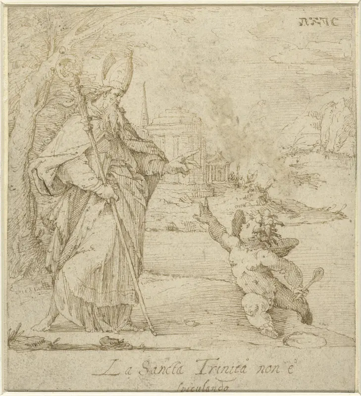 Heilige Augustinus in gesprek met het kind Wall Art by anonymous - High-Resolution Digital Print