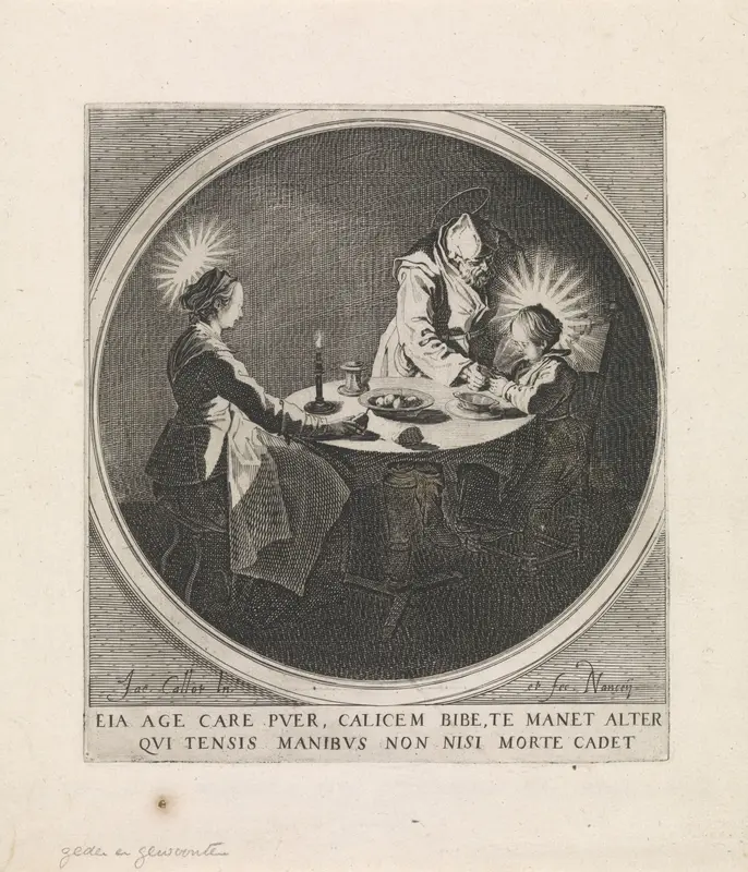 Heilige Familie aan tafel Wall Art by Unknown - High-Resolution Digital Print
