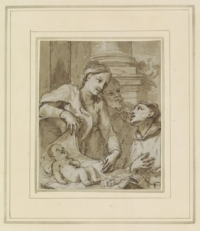 Heilige Familie met de heilige Antonius van Padua Wall Art by Unknown - High-Resolution Digital Print