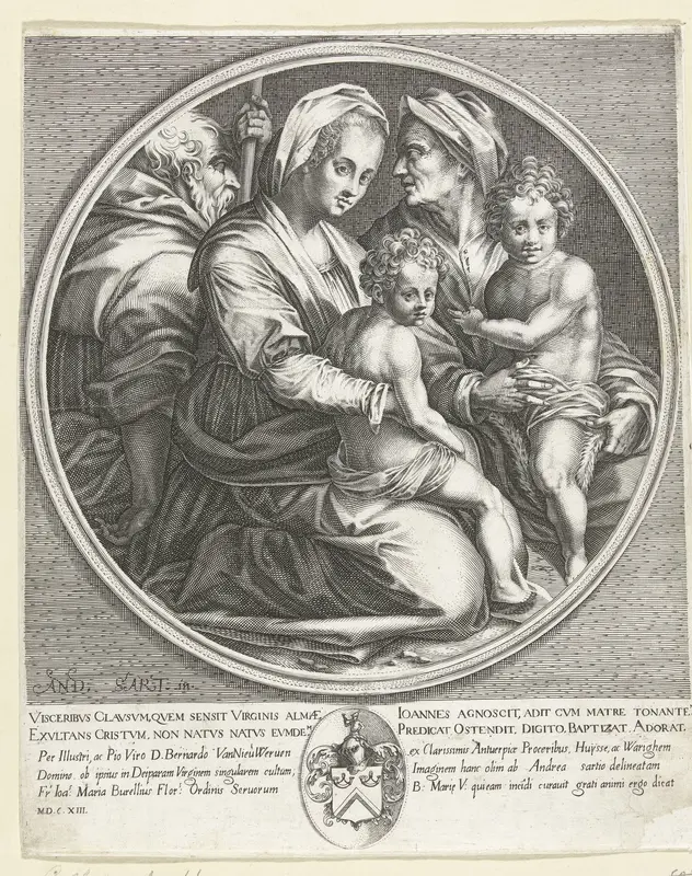 Heilige Familie met Elizabeth en Johannes de Doper Wall Art by Jacques Callot - High-Resolution Digital Print