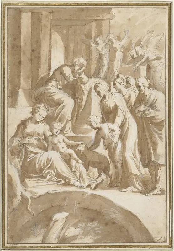 Heilige Familie met Johannes de Doper Wall Art by Unknown - High-Resolution Digital Print