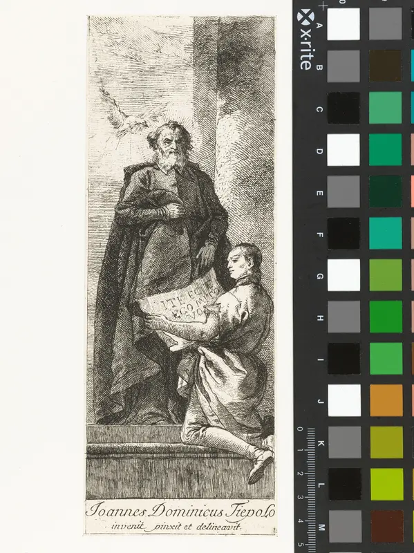 Heilige Hieronymus Aemilianus met knielende jongen Wall Art by Unknown - High-Resolution Digital Print
