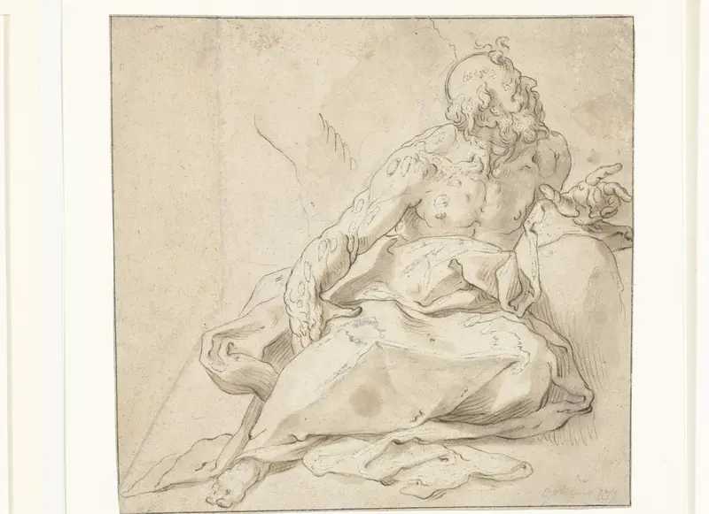 Heilige Hieronymus in de woestijn (?) Wall Art by Unknown - High-Resolution Digital Print