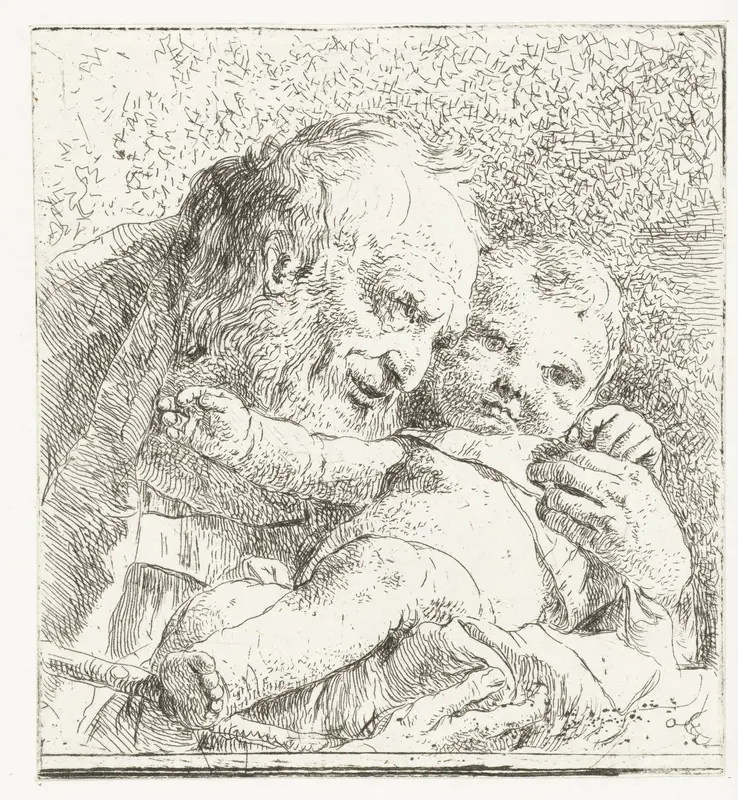 Heilige Jozef met Christuskind in armen Wall Art by Unknown - High-Resolution Digital Print
