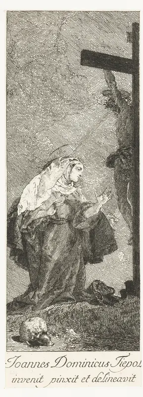 Heilige Margaretha van Cortona aanbidt crucifix Wall Art by Unknown - High-Resolution Digital Print