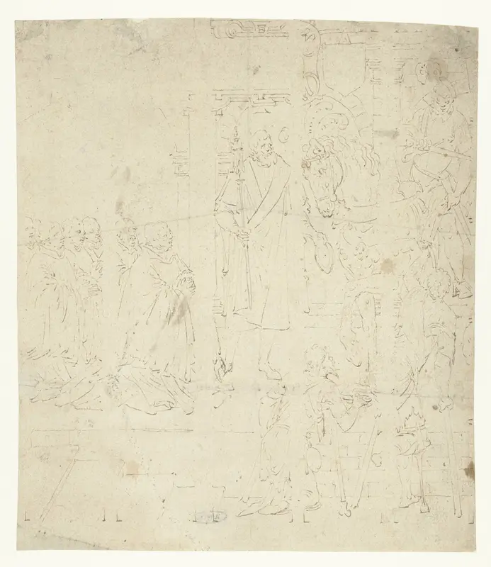 Heilige Martinus en diakenen Wall Art by Dirck Pietersz. Crabeth - High-Resolution Digital Print