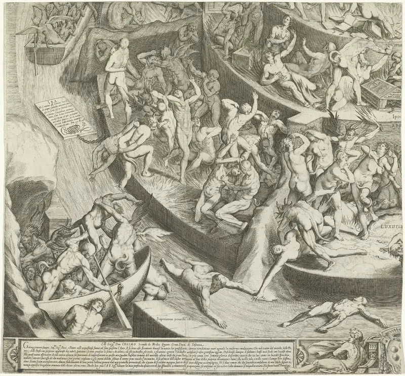Hel en vagevuur (deel linksonder) Wall Art by Jacques Callot - High-Resolution Digital Print