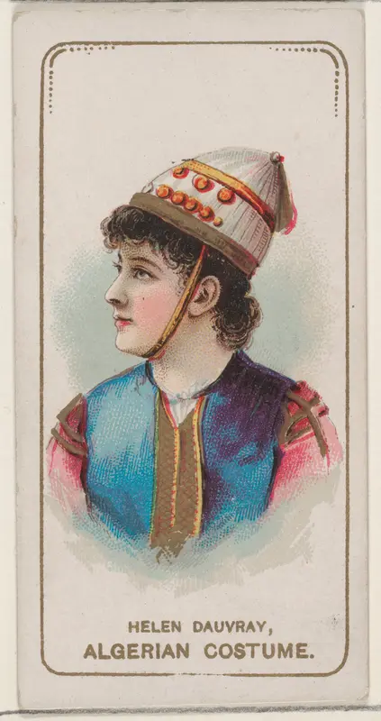 Helen Dauvray in Algerian Costume, from the set Actors and Actresses, Second Series (N71) for Duke brand cigarettes Wall Art by W. Duke, Sons & Co. - High-Resolution Digital Print