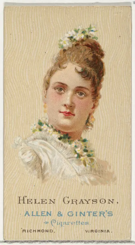 Helen Grayson, from World's Beauties, Series 2 (N27) for Allen & Ginter Cigarettes Wall Art by Allen & Ginter - High-Resolution Digital Print