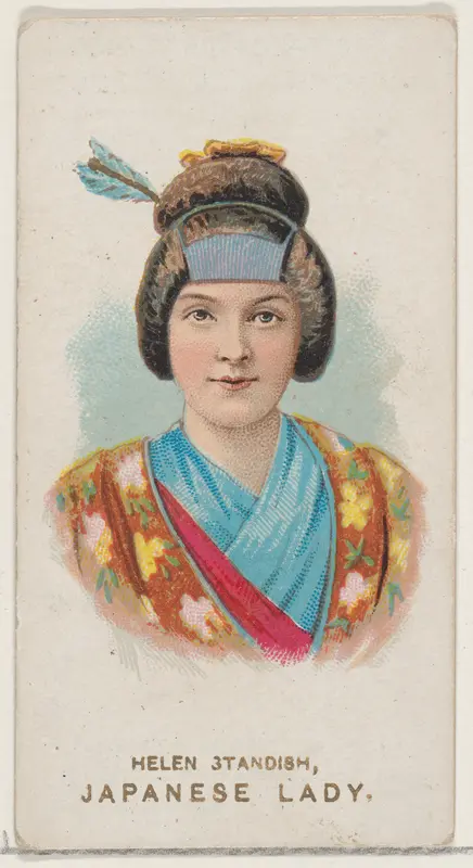 Helen Standish Dressed as Japanese Lady, from the set Actors and Actresses, Second Series (N71) for Duke brand cigarettes Wall Art by W. Duke, Sons & Co. - High-Resolution Digital Print