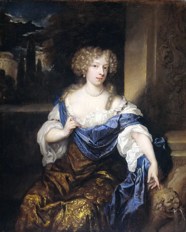 Helena Catharina de Witte (1661-95). Echtgenote van Iman Mogge, heer van Haamstede Wall Art by Caspar Netscher - High-Resolution Digital Print
