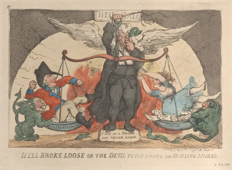 Hell Broke Loose, or the Devil to Pay Among the Darling Angels Wall Art by Thomas Rowlandson - High-Resolution Digital Print