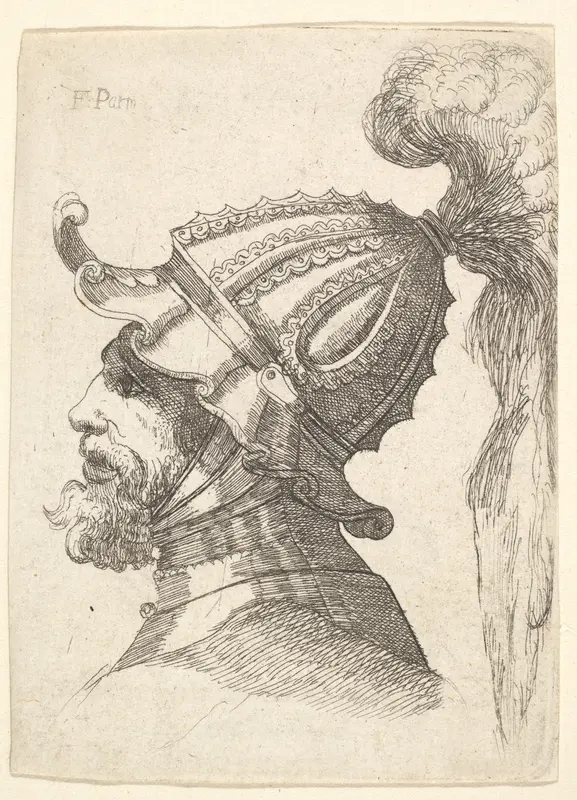 Helmeted head Wall Art by Wenceslaus Hollar - High-Resolution Digital Print