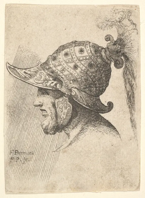 Helmeted head Wall Art by Francis Place - High-Resolution Digital Print