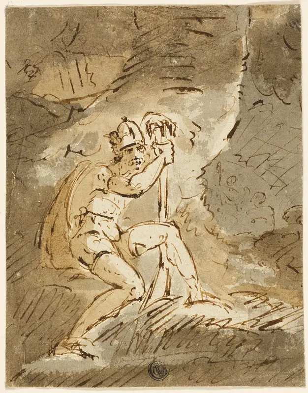Helmeted Warrior Wall Art by John Hamilton Mortimer - High-Resolution Digital Print