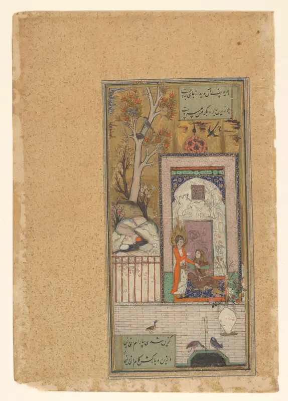 Hemelse boodschapper met een aankondiging voor een zittende man in een paleis Wall Art by anonymous - High-Resolution Digital Print