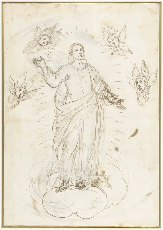 Hemelvaart van Christus omgeven door cherubijnen Wall Art by Alessandro Maganza - High-Resolution Digital Print