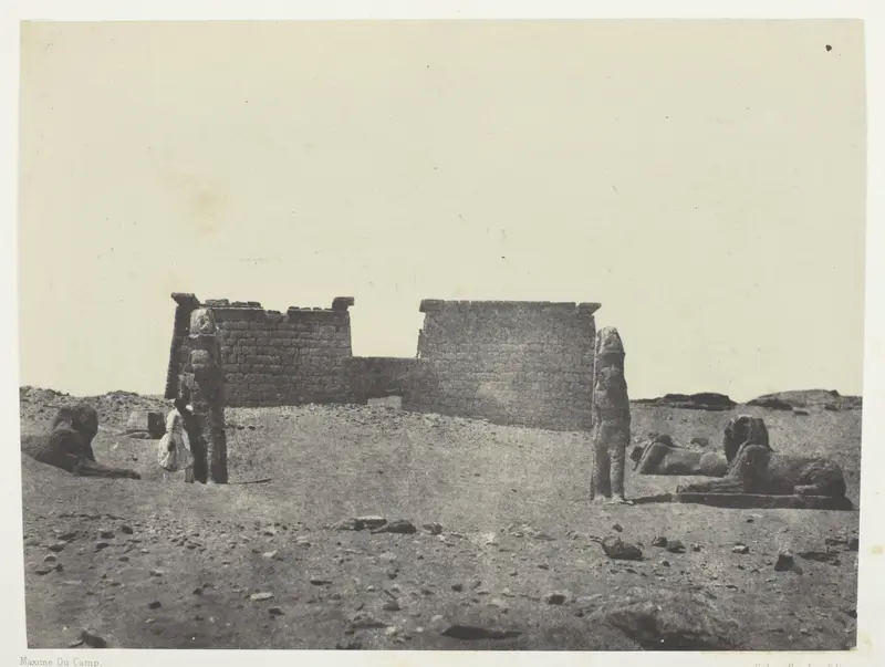 Hémi-Spéos De Séboua, Drômos; Nubie, plate 97 from the album "Egypte, Nubie, Palestine et Syrie" (1852)