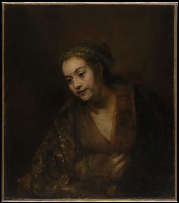 Hendrickje Stoffels (1626–1663) Wall Art by Rembrandt (Rembrandt van Rijn) - High-Resolution Digital Print