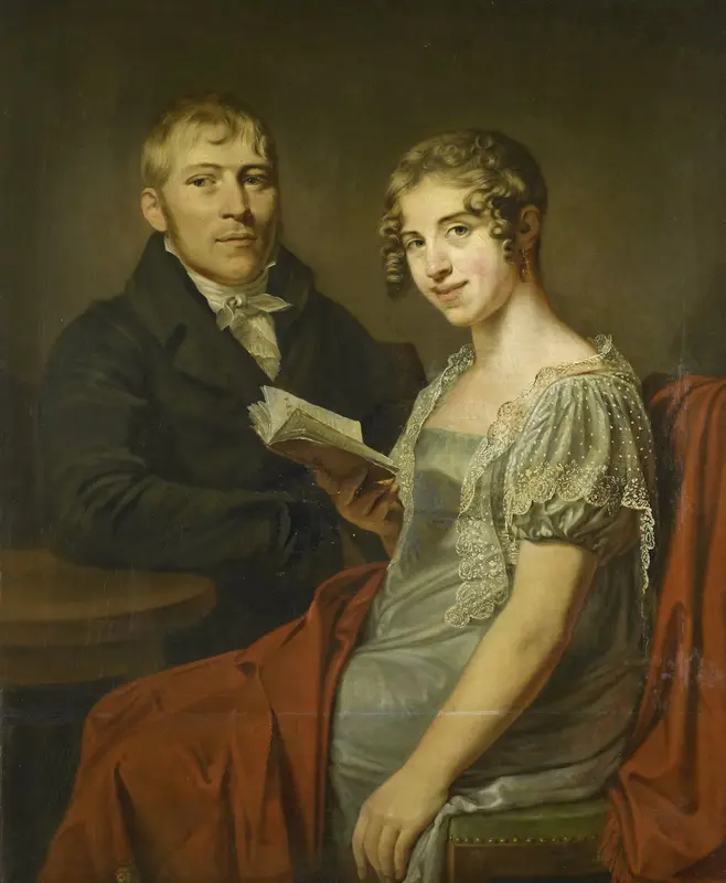 Hendrik Arend van den Brink (1783-1852) met zijn vrouw Lucretia Johanna van de Poll (1790-1850) Wall Art by Louis Moritz - High-Resolution Digital Print
