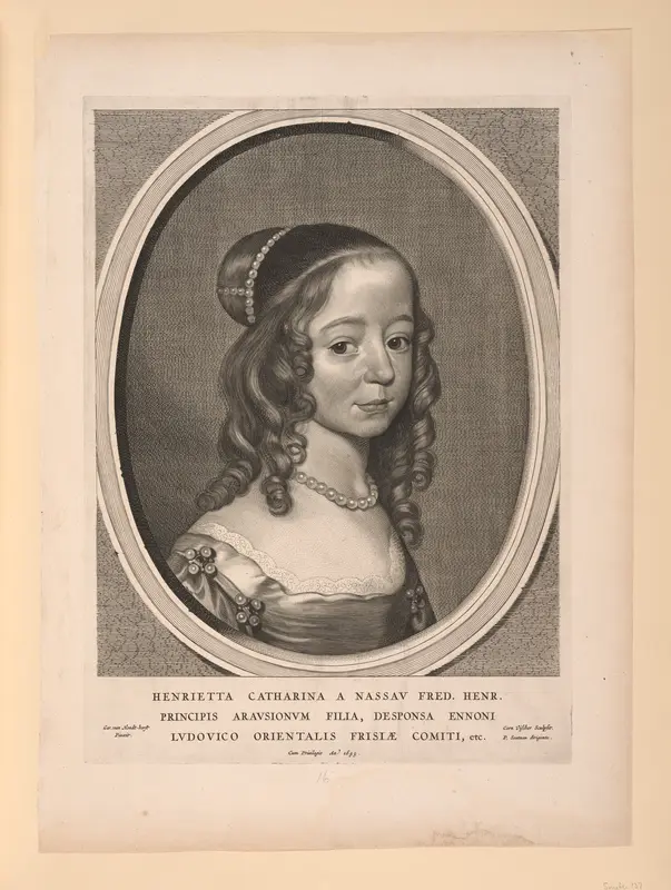 Henrietta Catharina, Princess of Orange Nassau, from Nine Portraits Wall Art by Cornelis Visscher - High-Resolution Digital Print