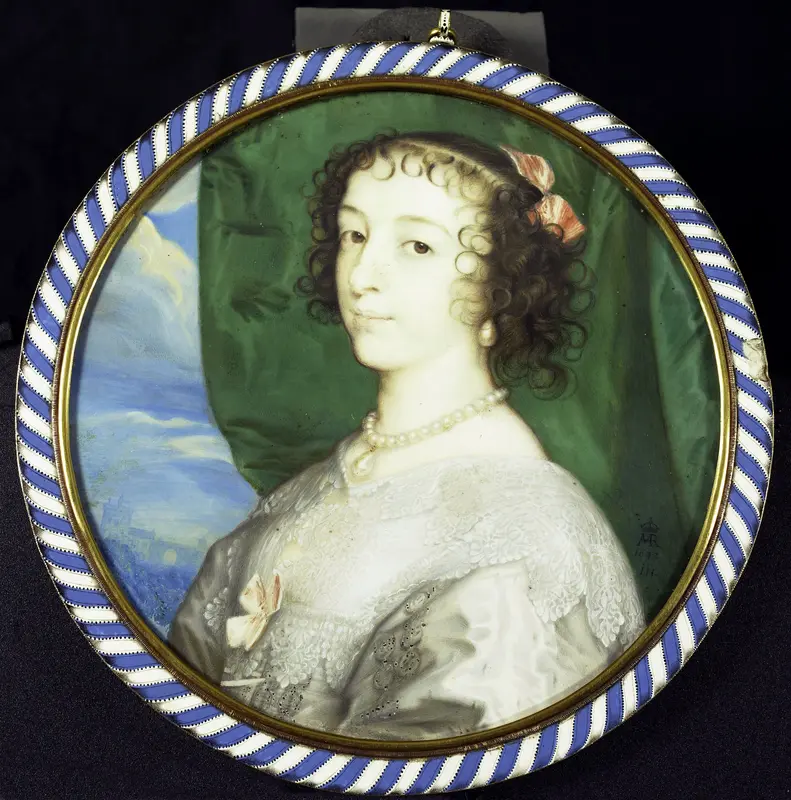 Henriëtte Maria van Frankrijk (1609-1669). Echtgenote van Karel I van Engeland Wall Art by John Hoskins - High-Resolution Digital Print