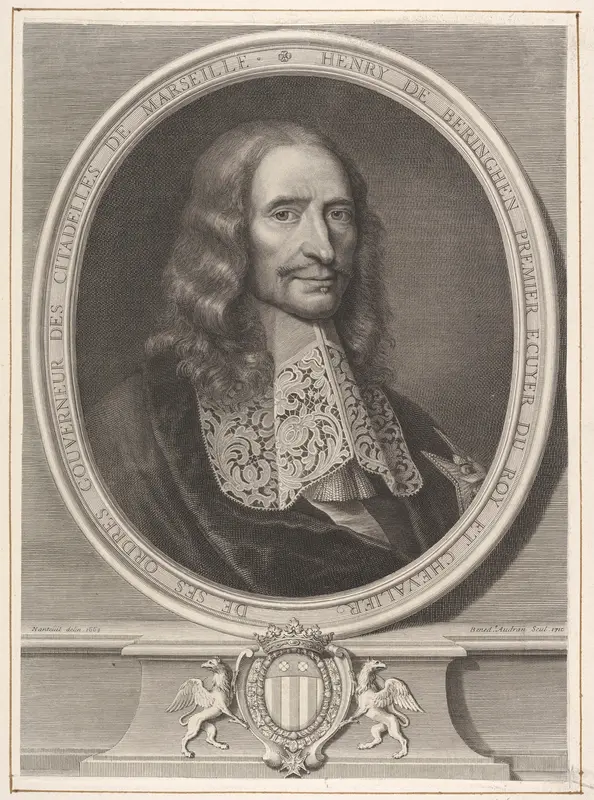 Henry de Beringhen Premier Ecuyer du Roy et Chevalier de ses Ordres Gouverneur des Citadelles de Marseille, 1710 Wall Art by Benoit Audran the Elder - High-Resolution Digital Print