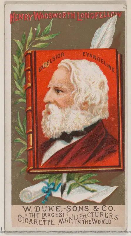 Henry Wadsworth Longfellow, from the series Great Americans (N76) for Duke brand cigarettes Wall Art by W. Duke, Sons & Co. - High-Resolution Digital Print