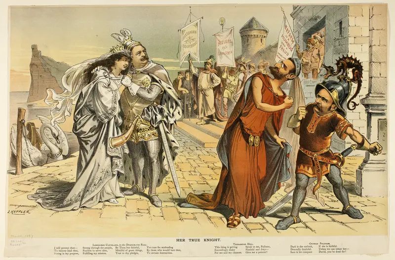 Her True Knight, from Puck Wall Art by Joseph Keppler - High-Resolution Digital Print