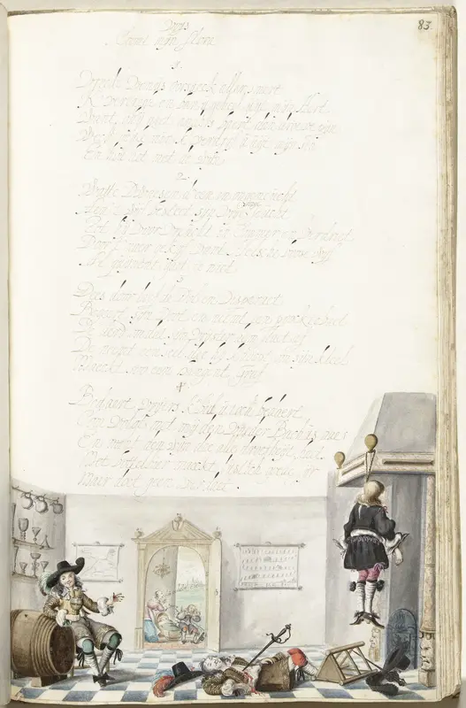 Herberginterieur met twee doden en een drinker Wall Art by Gesina ter Borch - High-Resolution Digital Print