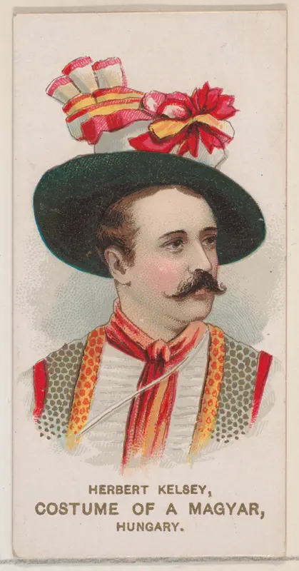 Herbert Kelsey in the Costume of a Magyar, Hungary, from the set Actors and Actresses, Second Series (N71) for Duke brand cigarettes Wall Art by W. Duke, Sons & Co. - High-Resolution Digital Print